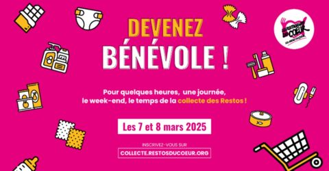 Devenez bénévole pour les restos du coeur les 7 et 8 mars 2025