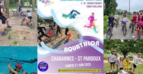 BDV Aqua challenge Championnat régional - Sélectifs France S - XS Courses enfants Family challenge Aquathlon Chabannes - St Pardoux Samedi 21 juin 2025 Buvette et restauration sur place
